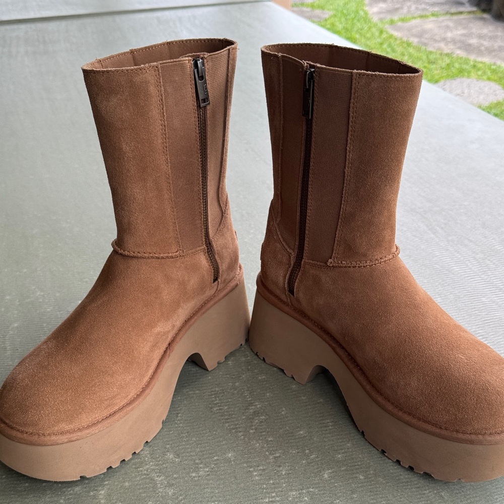 UGG Chestnut Suede Platform Boots - Picture 3 of 10